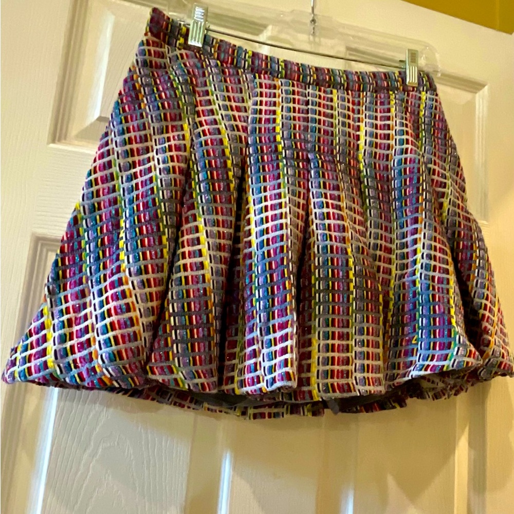 NWOT Queen of Sparkles size Med denim tweed skort